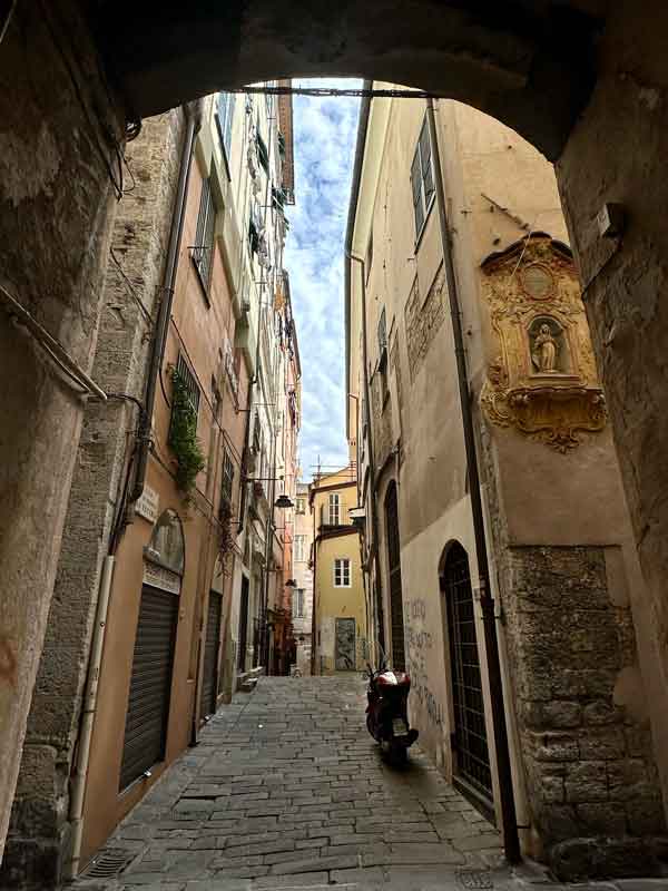 Caruggi in Medieval City Genoa