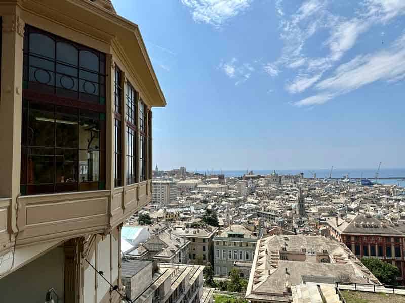 Lift and View from Spianata di Castelletto Genoa