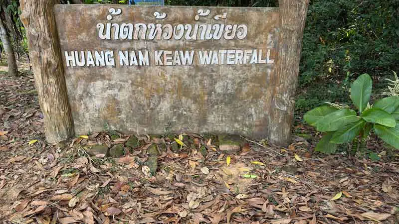 Huang Nam Keaw Waterfall Sign