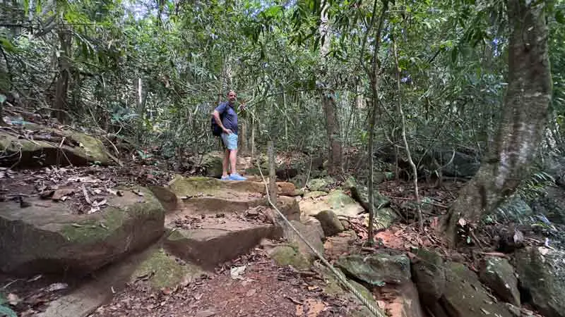 Steps to Huang Nam Keaw Waterfall