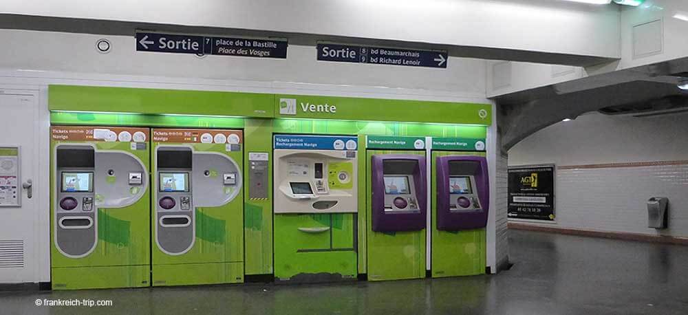 Paris metro ticket machine